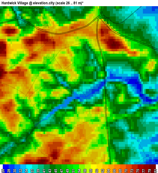 Hardwick Village elevation map