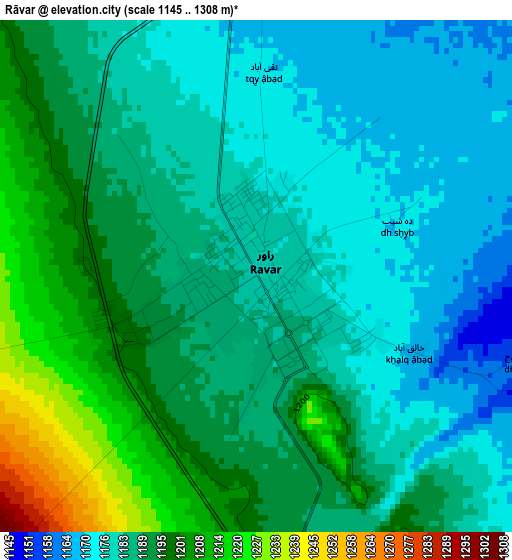 Rāvar elevation map