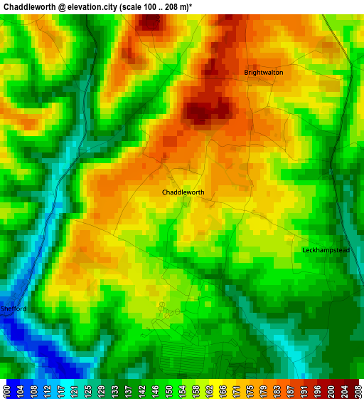 Chaddleworth elevation map