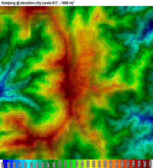 Kamjong elevation map