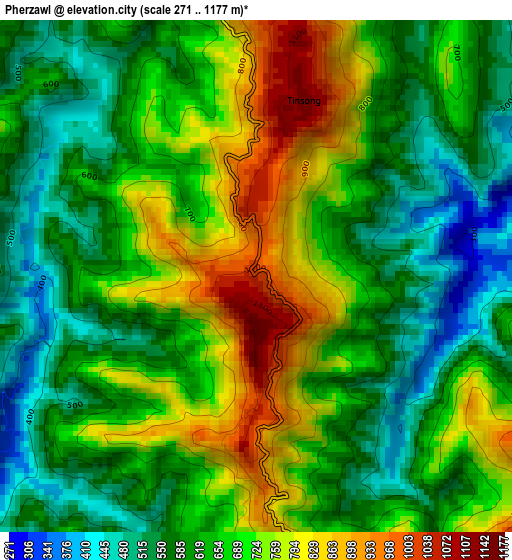 Pherzawl elevation map