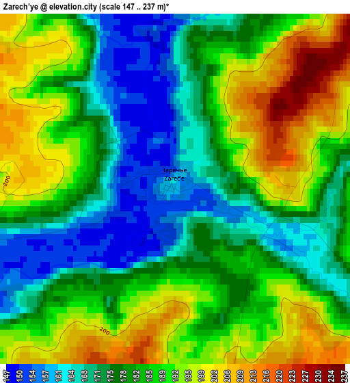 Zarech’ye elevation map