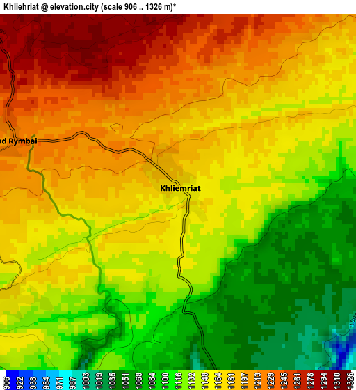 Khliehriat elevation map