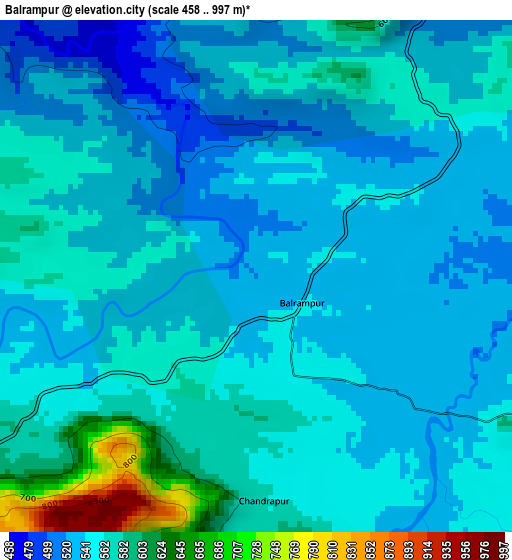 Balrampur elevation map
