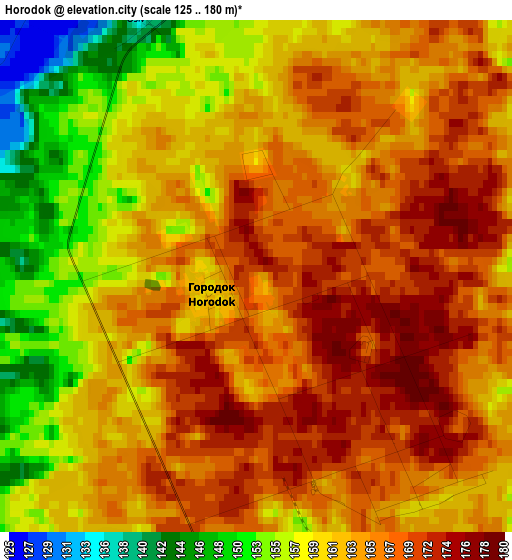 Horodok elevation map