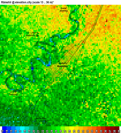 Rāmshīr elevation map