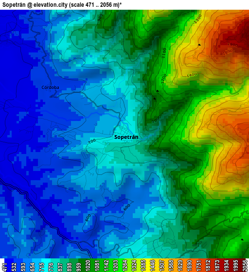 Sopetrán elevation map