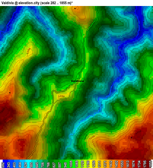 Valdivia elevation map