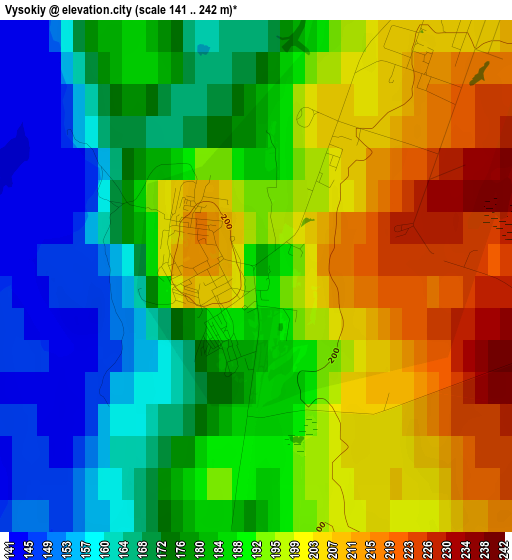 Vysokiy elevation map