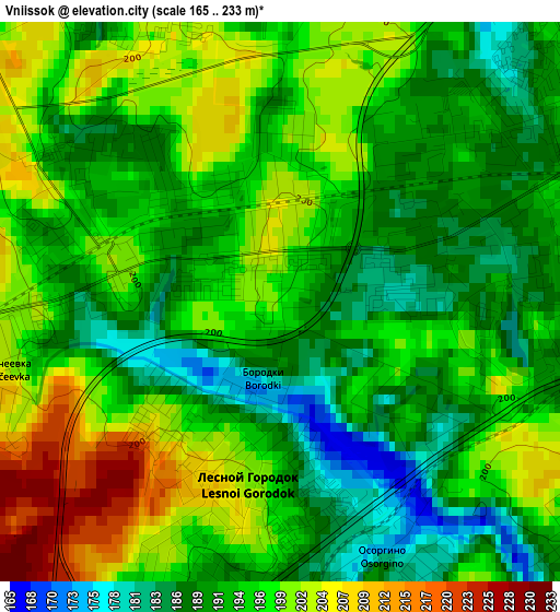 Vniissok elevation map