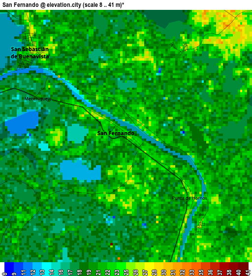 San Fernando elevation map