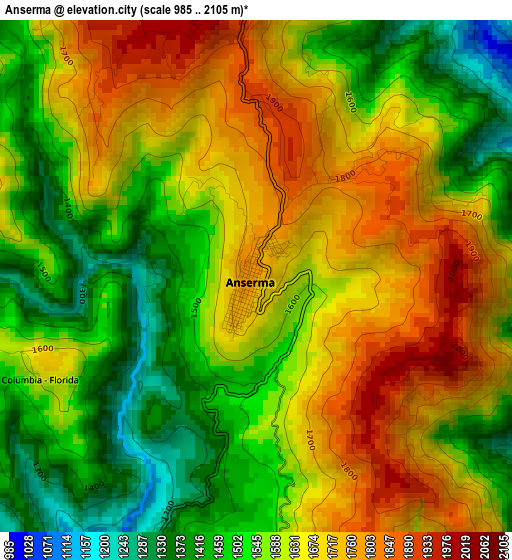 Anserma elevation map