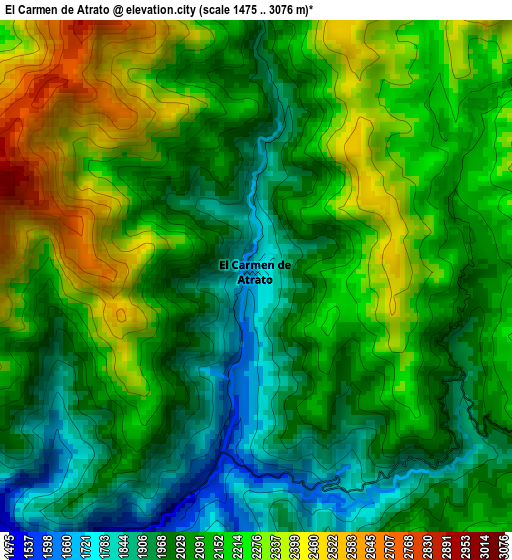 El Carmen de Atrato elevation map