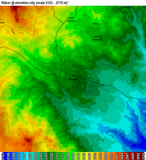 Rābor elevation map