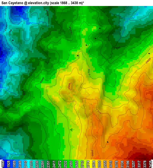 San Cayetano elevation map