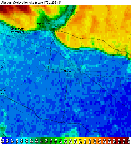 Absdorf elevation map