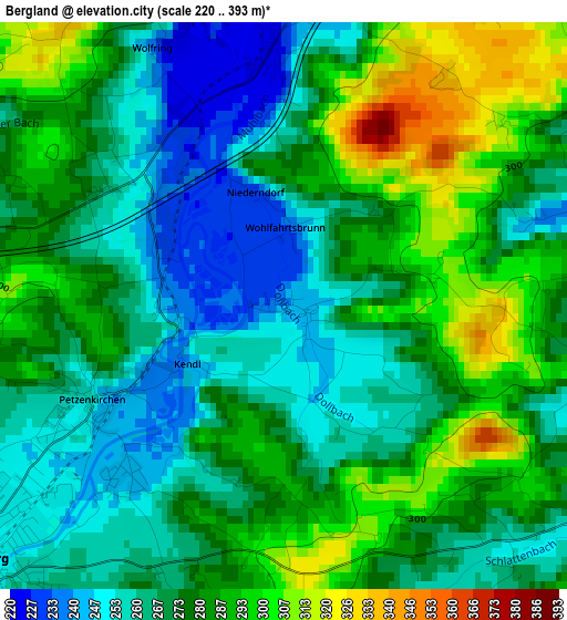 Bergland elevation map