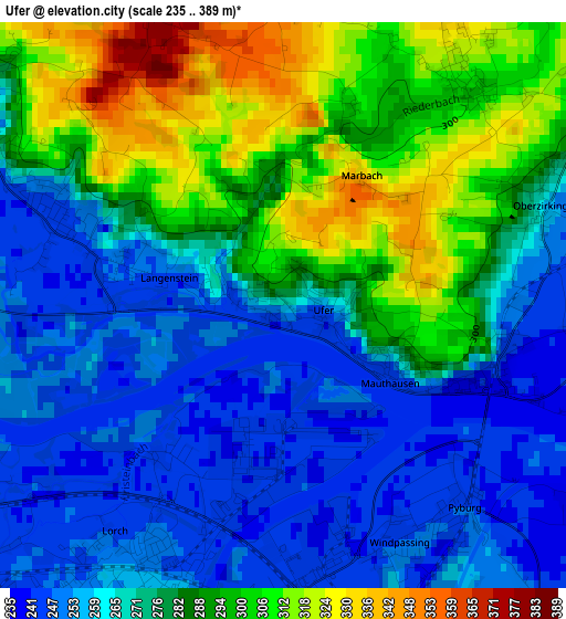 Ufer elevation map