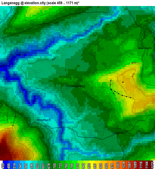 Langenegg elevation map