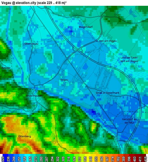 Vogau elevation map