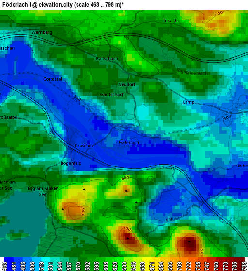 Föderlach I elevation map