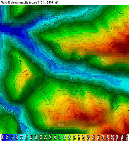 Vals elevation map