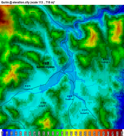 Gurim elevation map