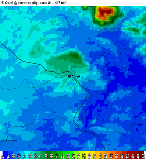 El Coral elevation map