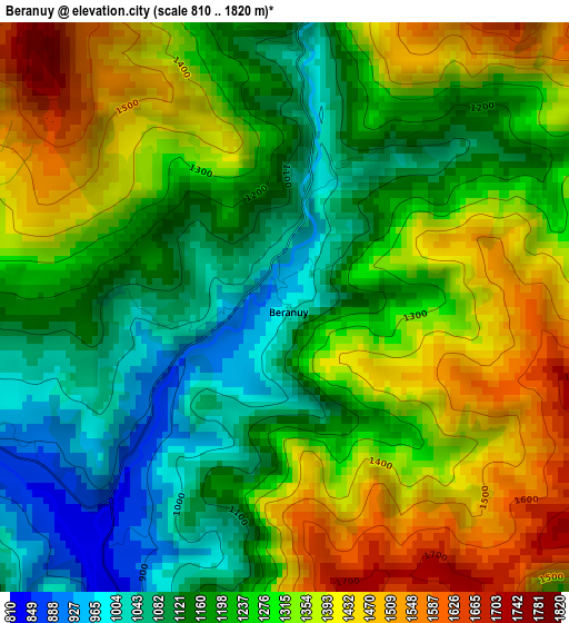 Beranuy elevation map