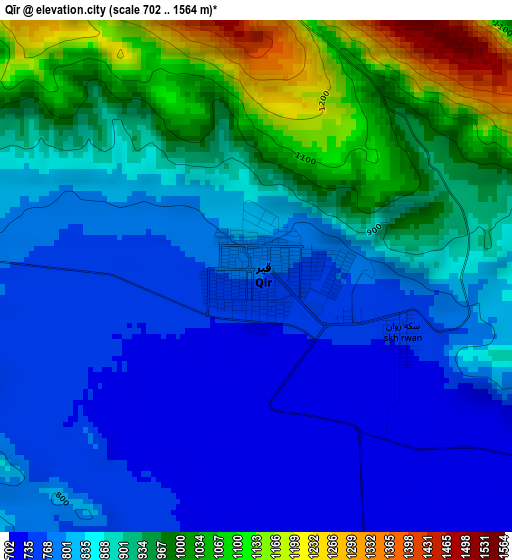 Qīr elevation map