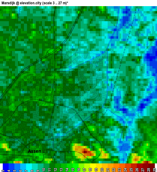 Marsdijk elevation map