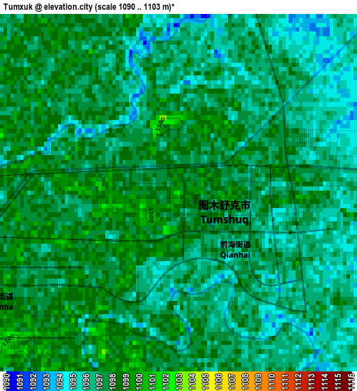 Tumxuk elevation map