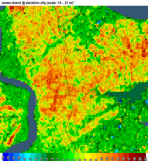 James Island elevation map