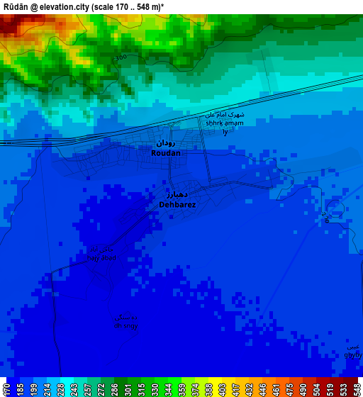 Rūdān elevation map