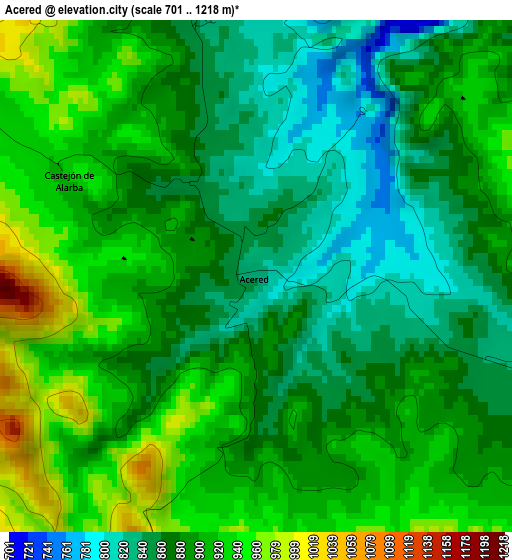 Acered elevation map