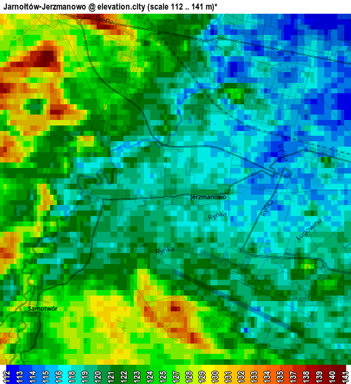 Jarnołtów-Jerzmanowo elevation map