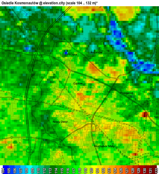 Osiedle Kosmonautów elevation map