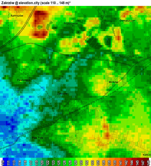 Zakrzów elevation map