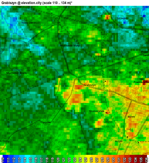 Grabiszyn elevation map