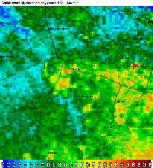 Grabiszynek elevation map