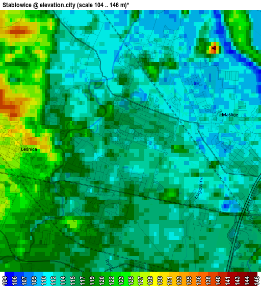 Stabłowice elevation map