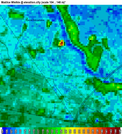 Maślice Wielkie elevation map