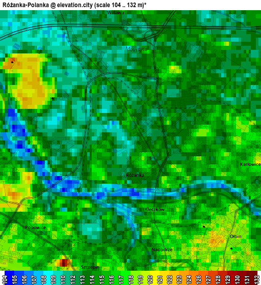 Różanka-Polanka elevation map