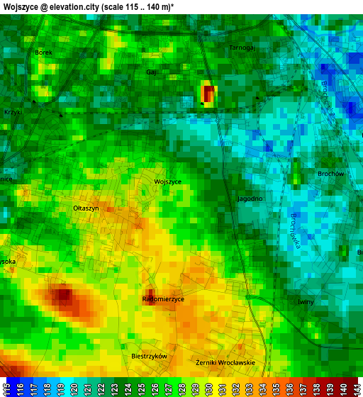 Wojszyce elevation map