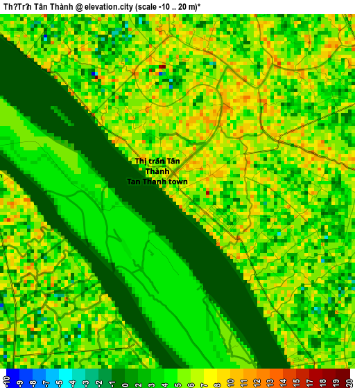 Thị Trấn Tân Thành elevation map