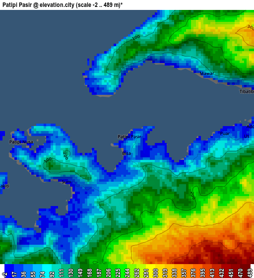 Patipi Pasir elevation map