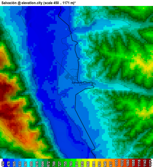 Salvación elevation map