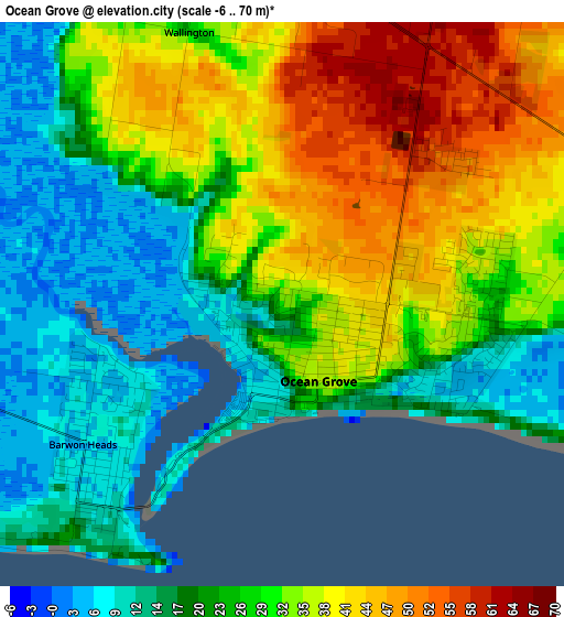 Ocean Grove elevation map