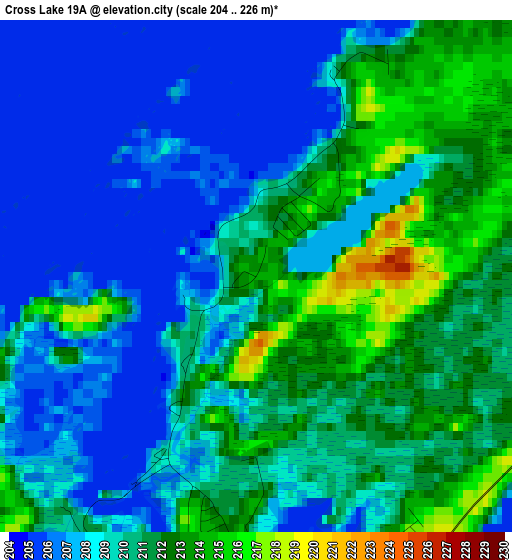 Cross Lake 19A elevation map