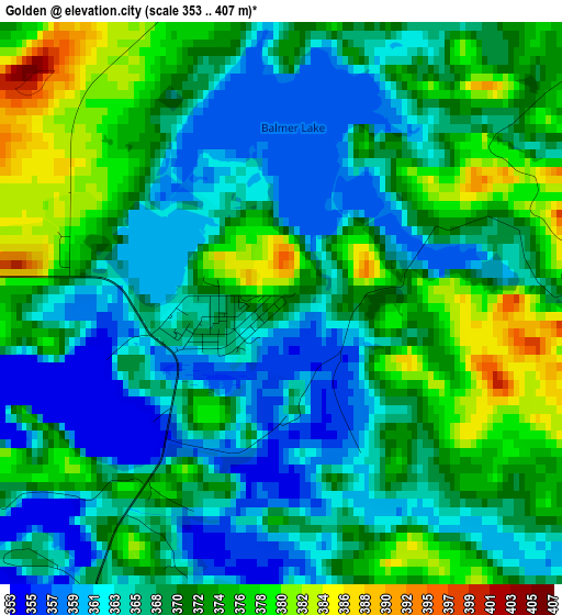 Golden elevation map